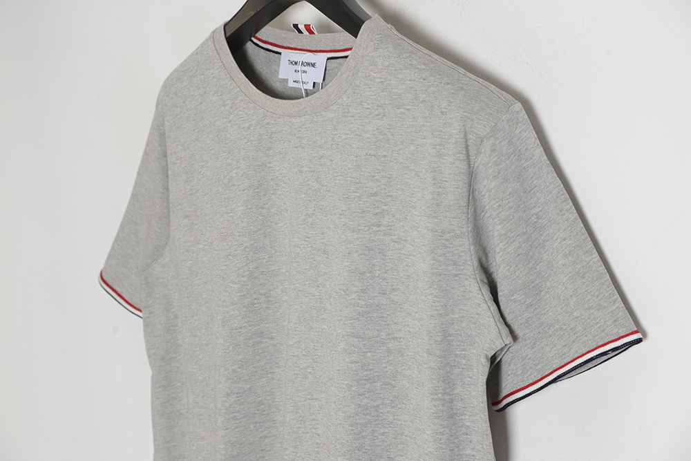 Thom Browne TB Red White Blue Webbing Overlock Short Sleeve TSK1