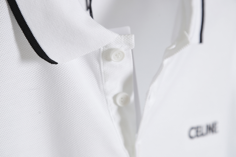 Ce**e ce 23ss chest embroidered short-sleeved polo shirt