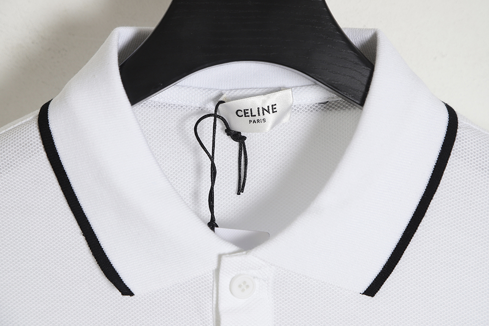 Ce**e ce 23ss chest embroidered short-sleeved polo shirt