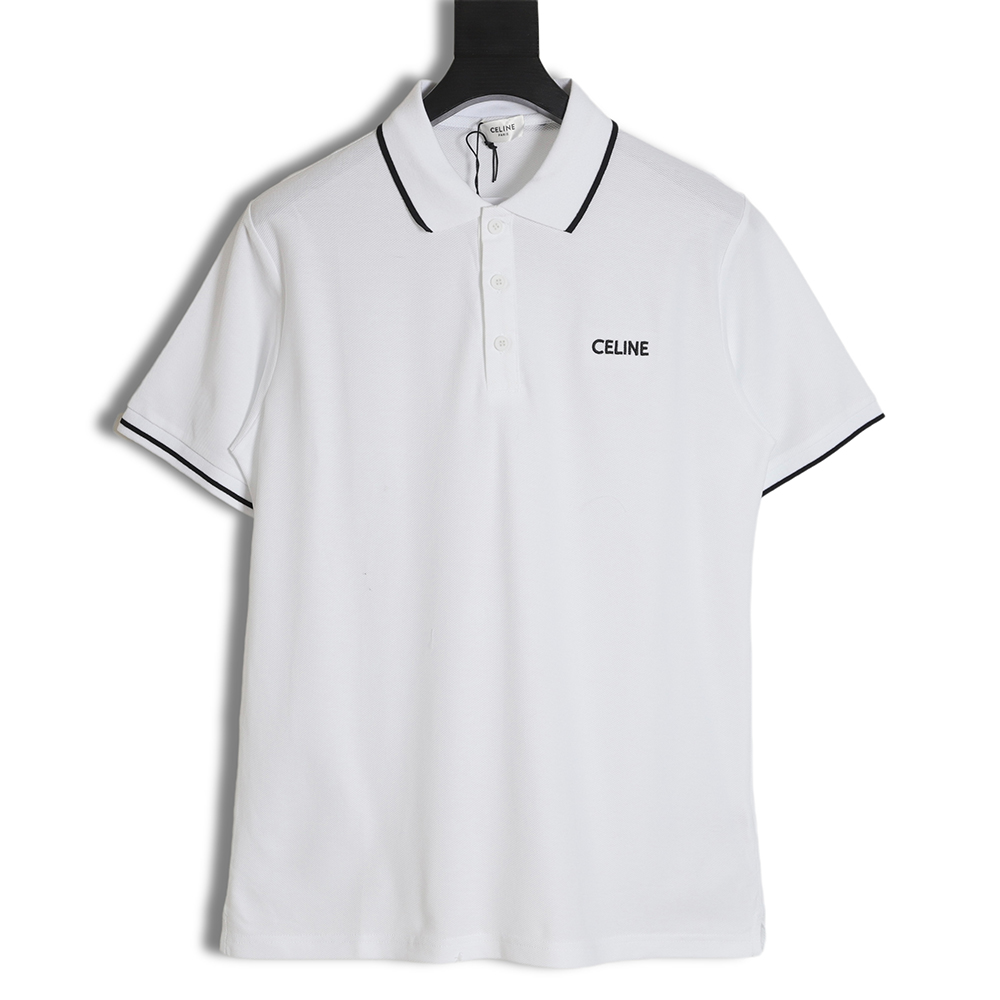 Ce**e ce 23ss chest embroidered short-sleeved polo shirt