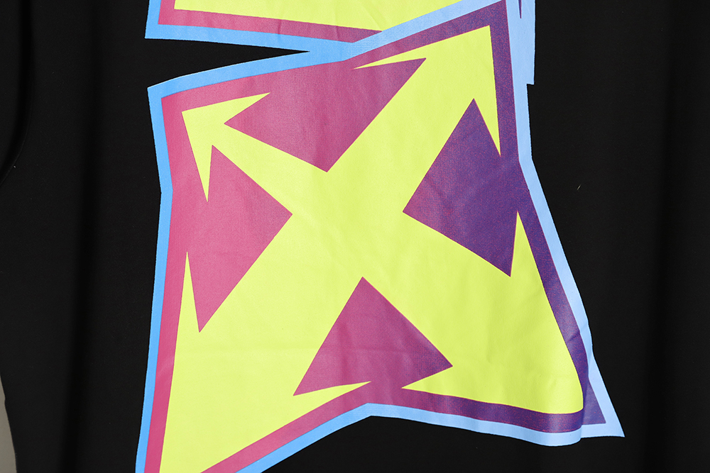 OFF-WHITE OW deformed 3D three-dimensional colorful graffiti arrow short-sleeved T-shirt