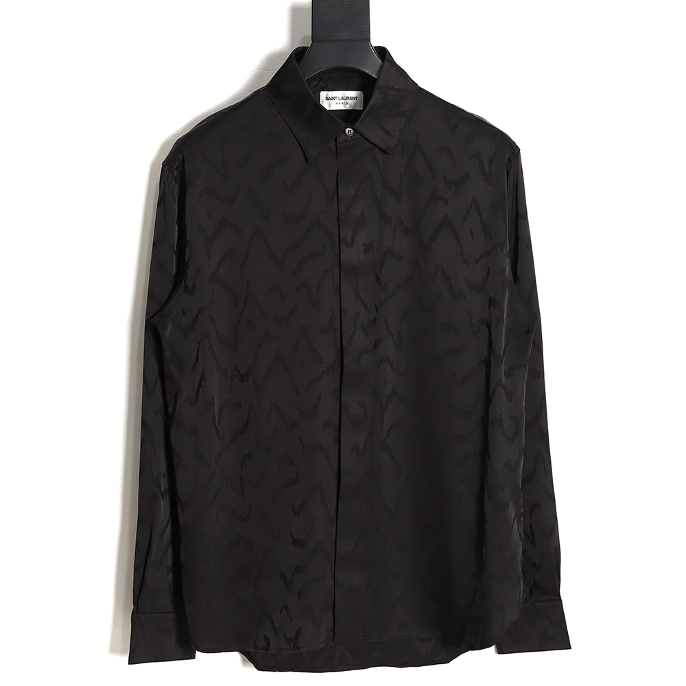 saint lauren paris slp Sa**t Lau*nt 23ss printed jacquard silk shirt