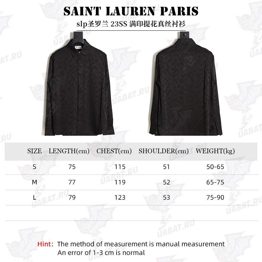 saint lauren paris slp Sa**t Lau*nt 23ss printed jacquard silk shirt