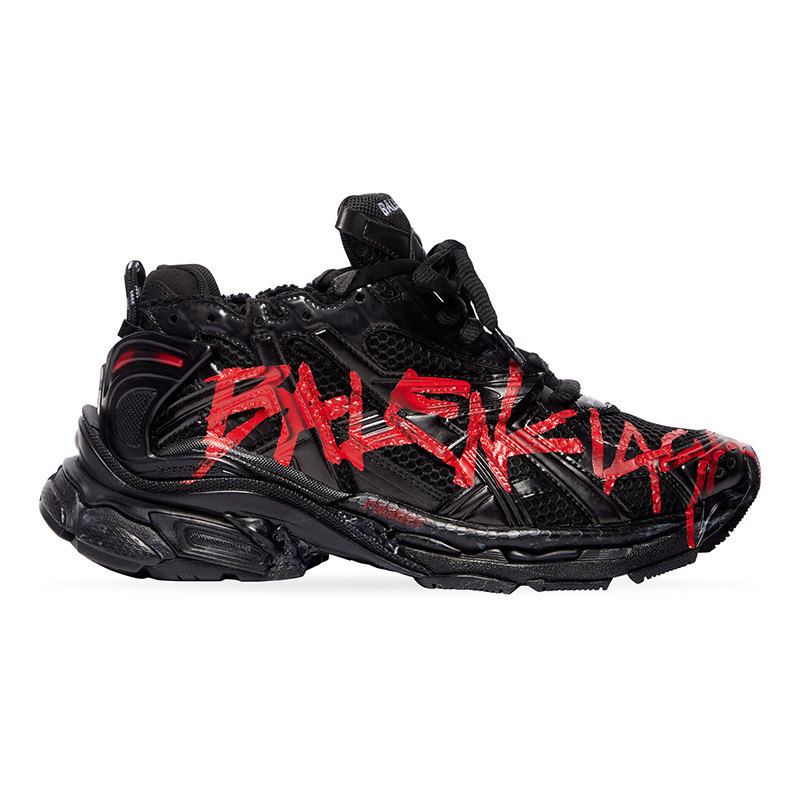Balenciaga MEN''S RUNNER GRAFFITI SNEAKER IN BLACK