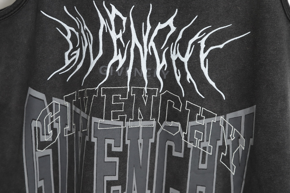 Givenchy Givenchy GVC 23SS Washed Embroidered Sleeveless Vest