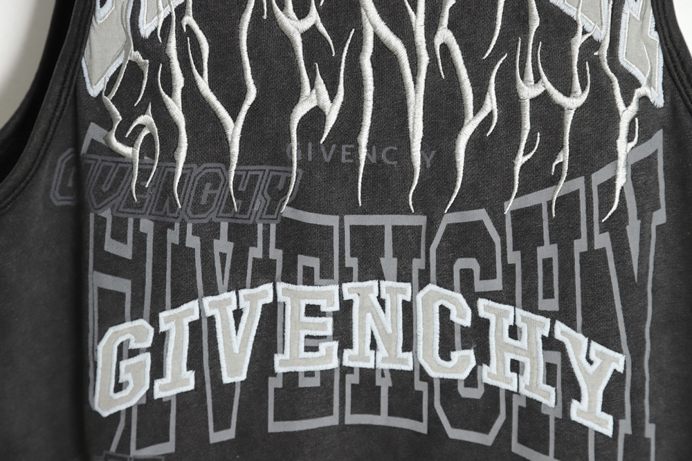 Givenchy Givenchy GVC 23SS Washed Embroidered Sleeveless Vest
