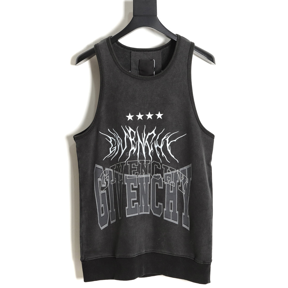 Givenchy Givenchy GVC 23SS Washed Embroidered Sleeveless Vest