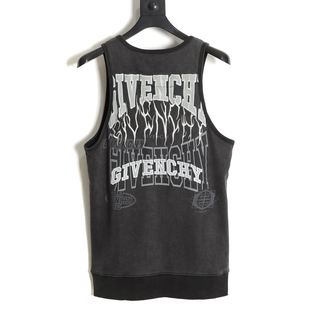 Givenchy Givenchy GVC 23SS Washed Embroidered Sleeveless Vest