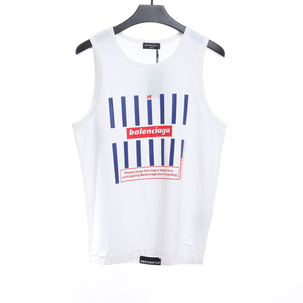 Ba*len*cia*ga barcode ripped vest tsk1
