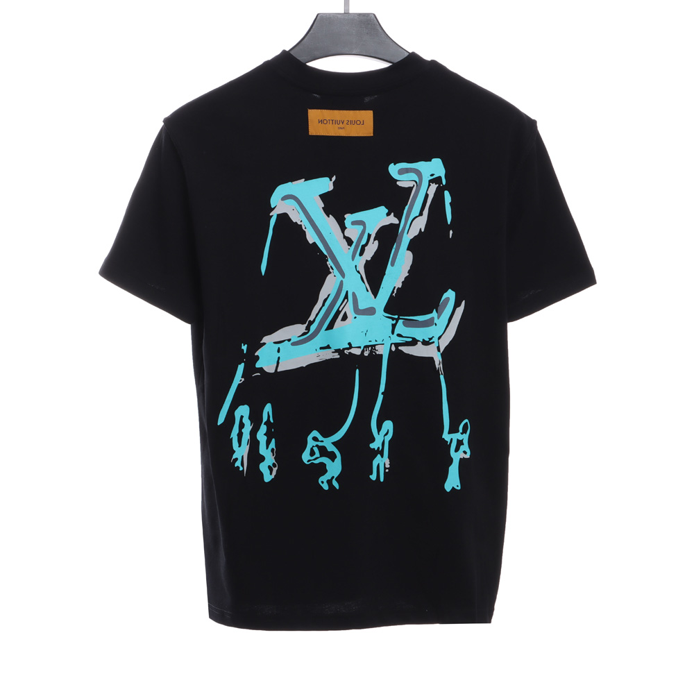 LV blue graffiti paratrooper short sleeve TSK1