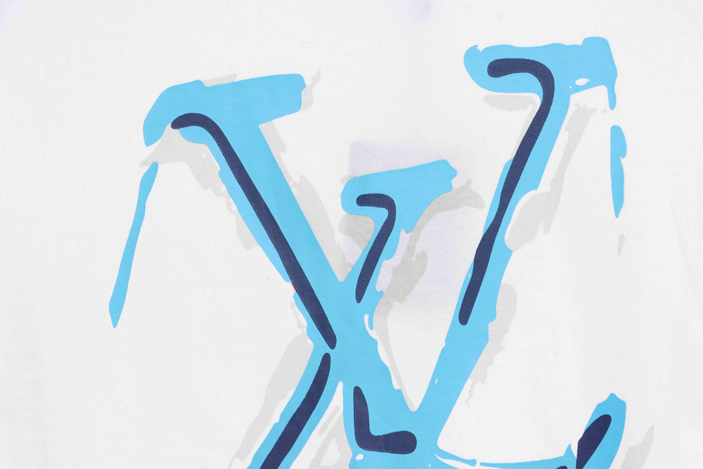 LV blue graffiti paratrooper short sleeves