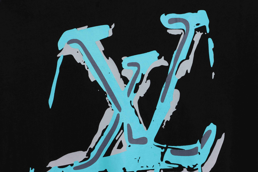 LV blue graffiti paratrooper short sleeve TSK1