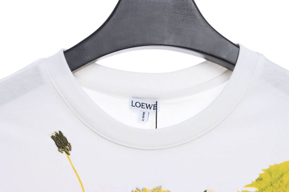 L0ew* floral embroidery short sleeves