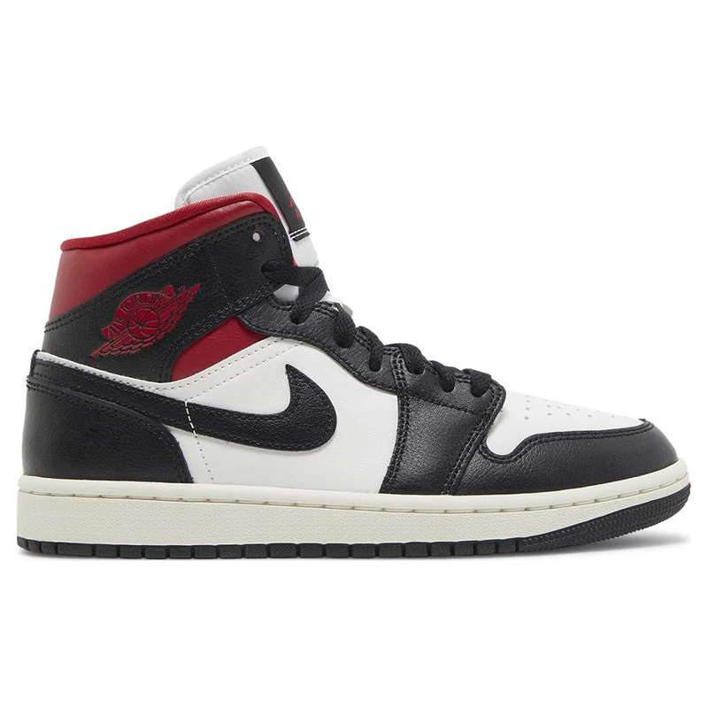 Air Jordan 1 Mid ''Black Sail Gym Red''