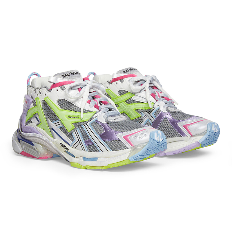 Ba*len*cia*ga runner leather free grey light purple neon yellow white