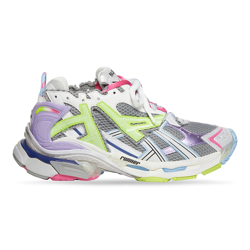 Ba*len*cia*ga runner leather free grey light purple neon yellow white