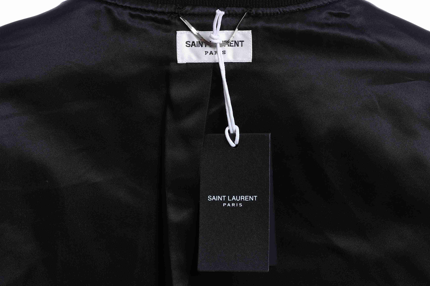 Sa**t Lau*nt paris slp classic leather black and white baseball collar jacket