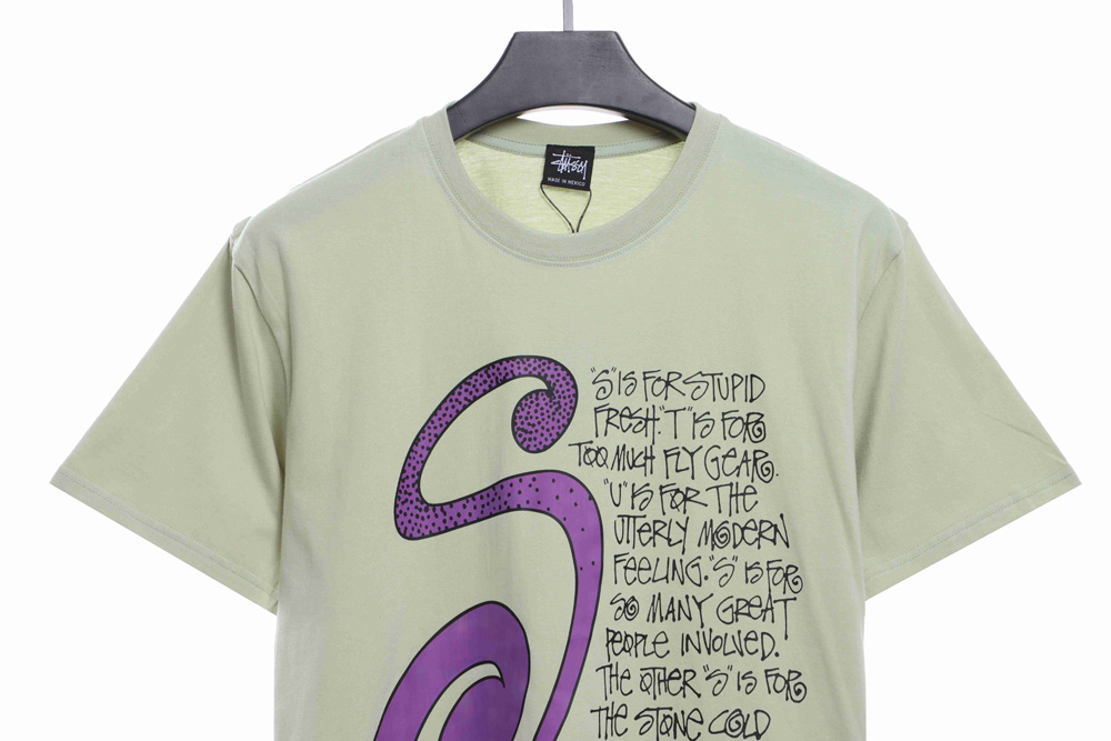 Stucey Mosquito Coil Pattern Handwritten Letter Short Sleeve_CM_2