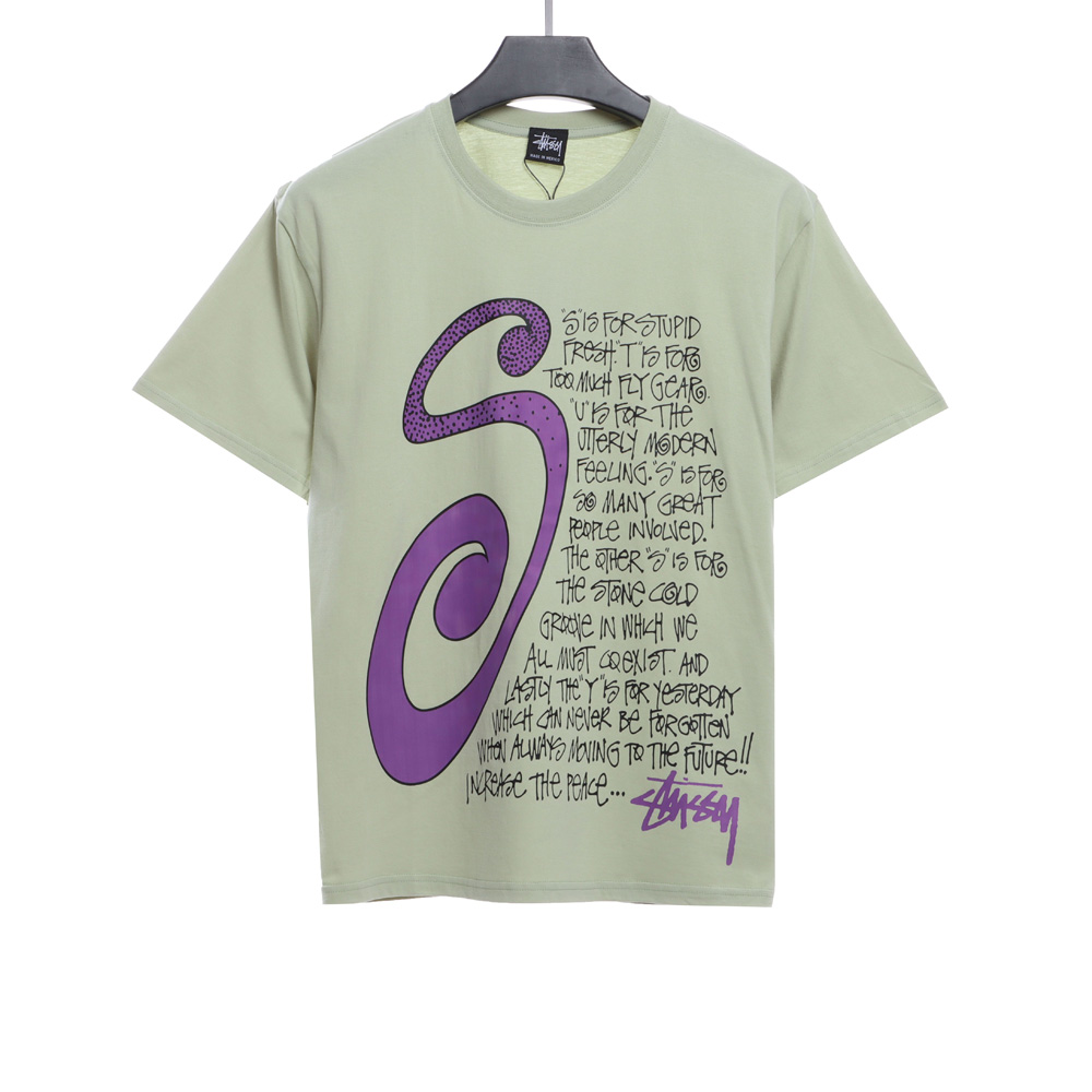 Stucey Mosquito Coil Pattern Handwritten Letter Short Sleeve_CM_2