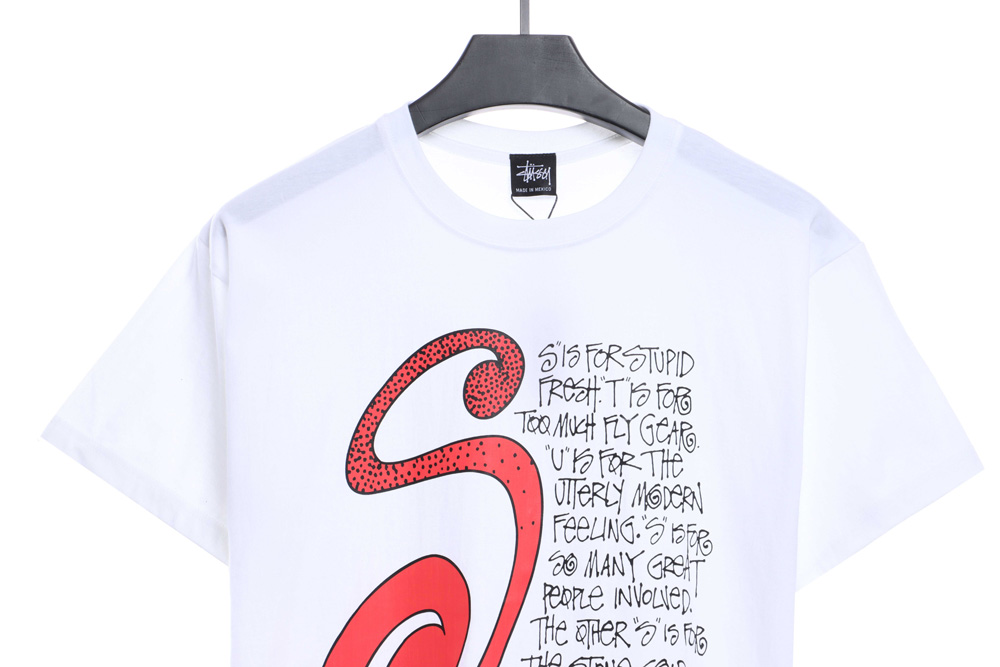 Stucey Mosquito Coil Pattern Handwritten Letter Short Sleeve_CM_1