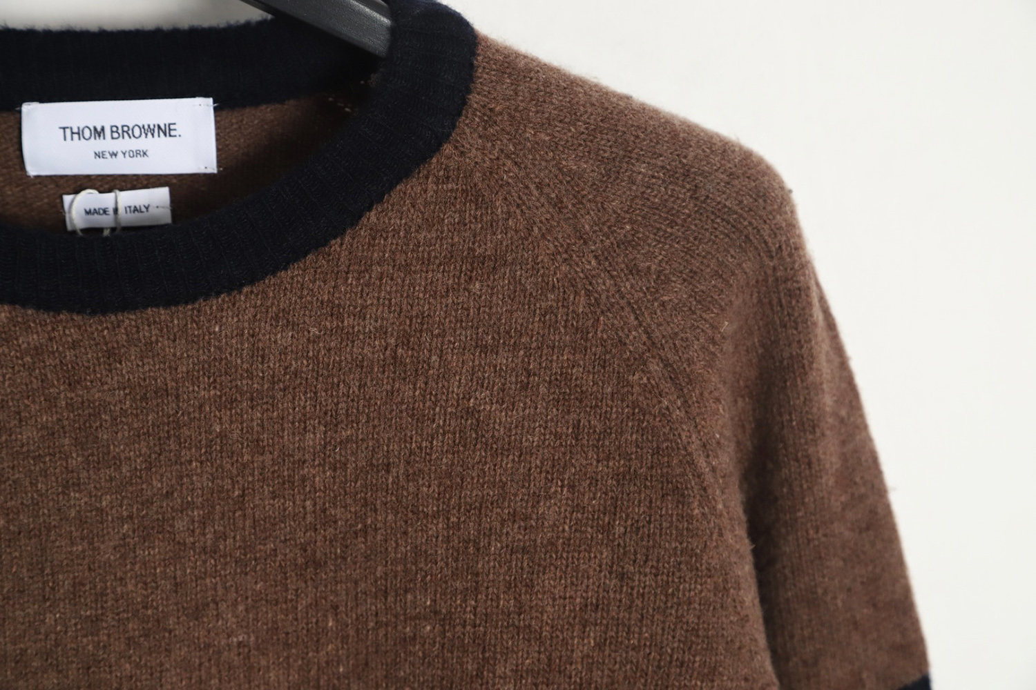 Thom Browne Color Block Wool Crew Neck Sweater