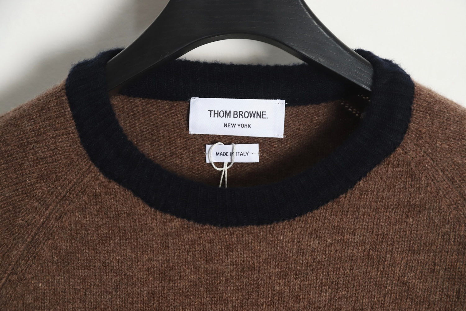 Thom Browne Color Block Wool Crew Neck Sweater