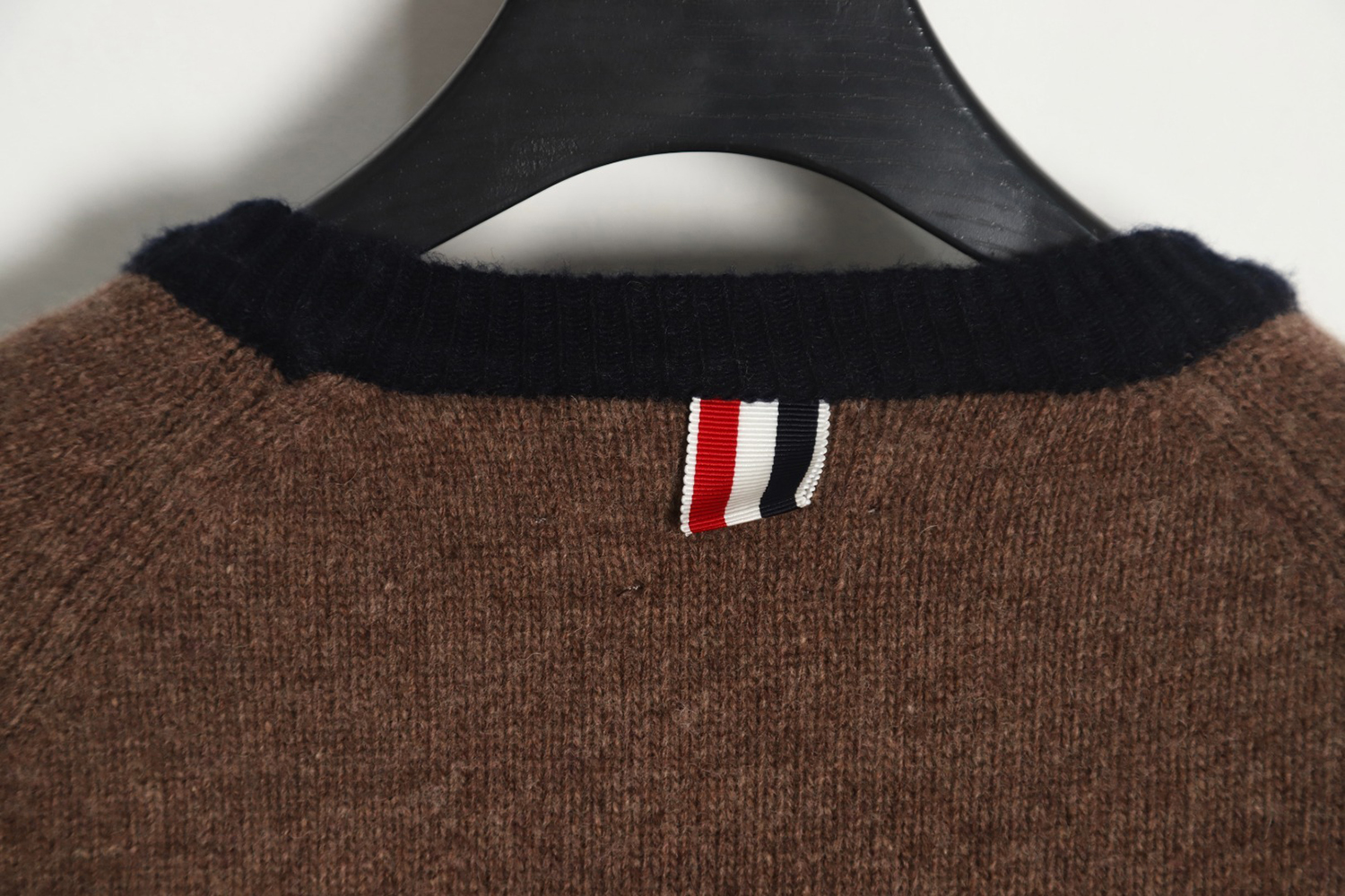 Thom Browne Color Block Wool Crew Neck Sweater