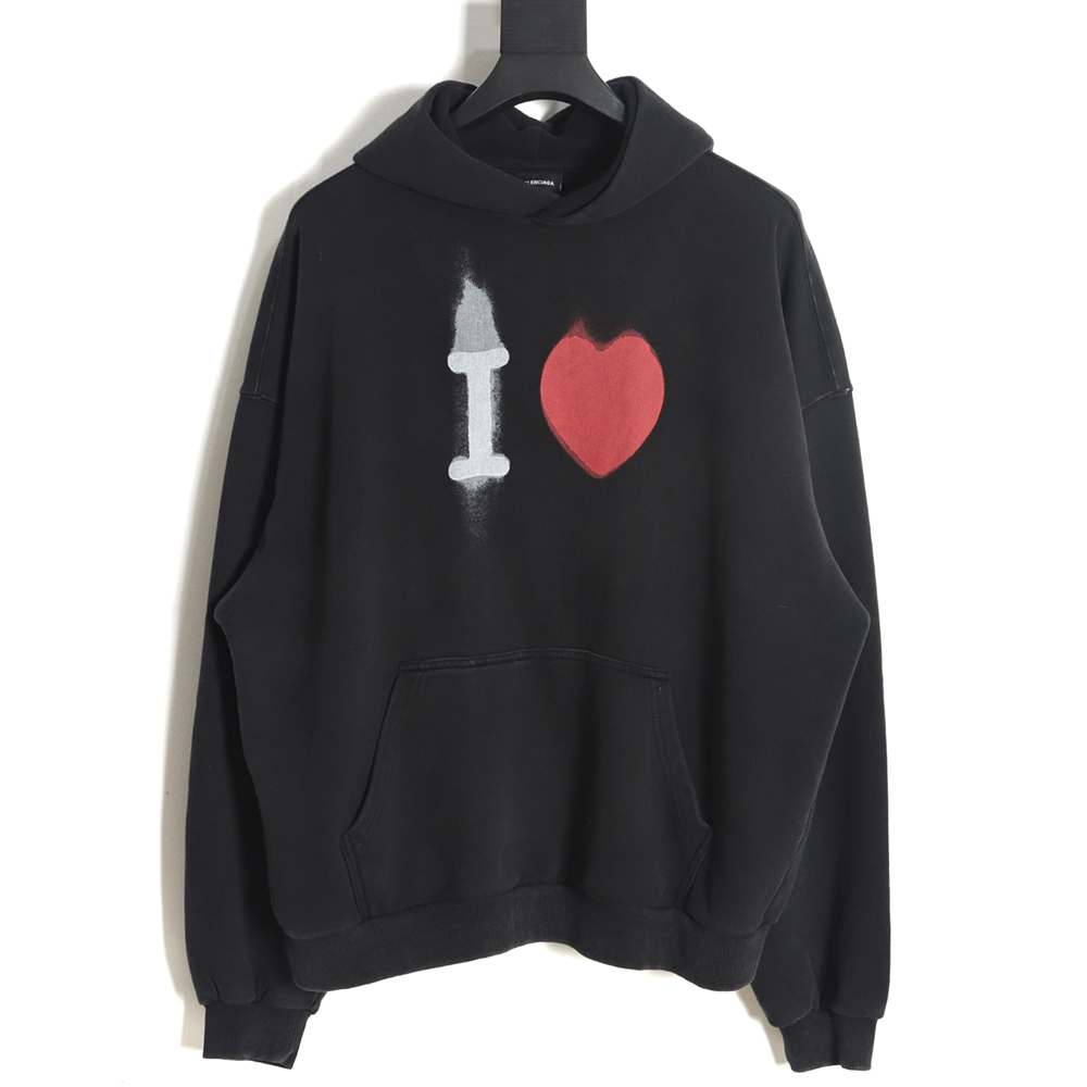 Ba*len*cia*ga 23fw valentine heart hoodie