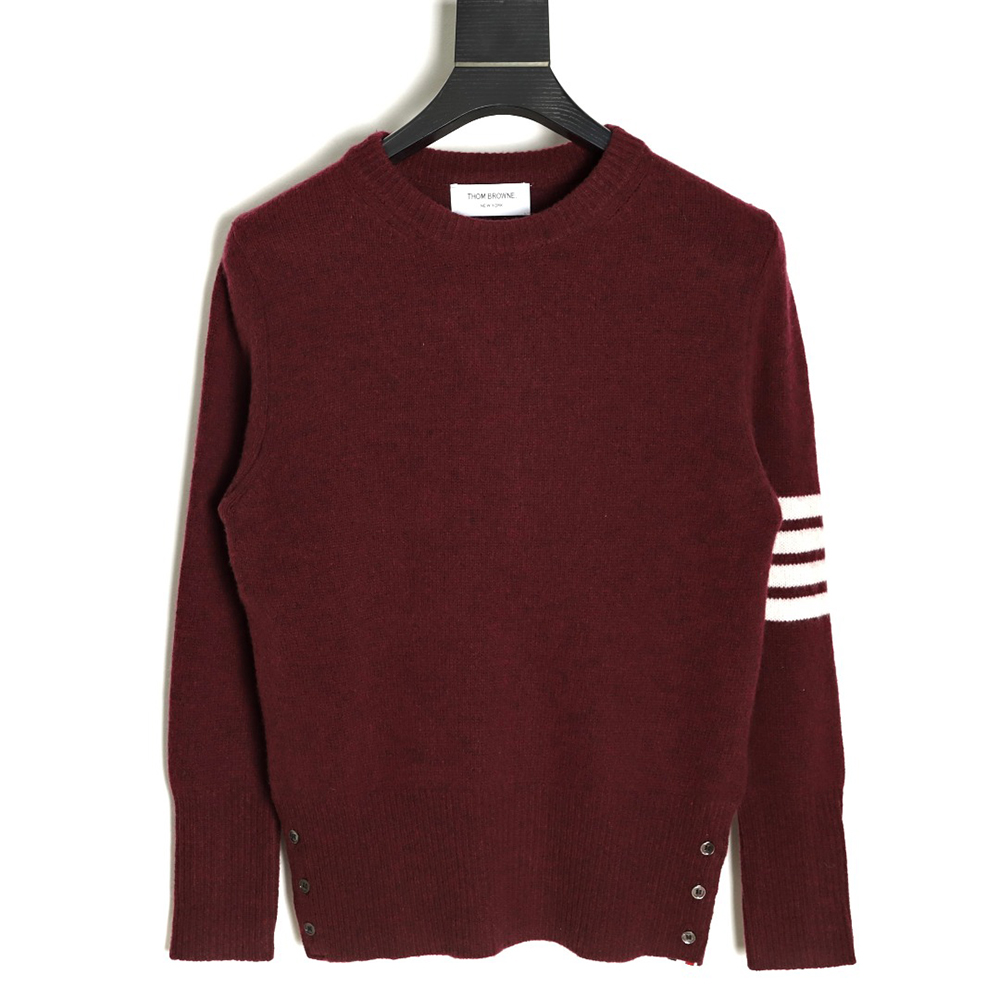 THOM BROWNE 21FW Three-Button Australian Wool Crew Neck Sweater