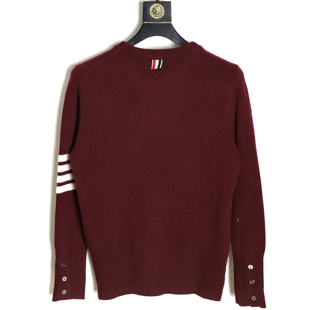 THOM BROWNE 21FW Three-Button Australian Wool Crew Neck Sweater