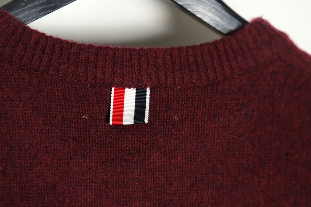 THOM BROWNE 21FW Three-Button Australian Wool Crew Neck Sweater