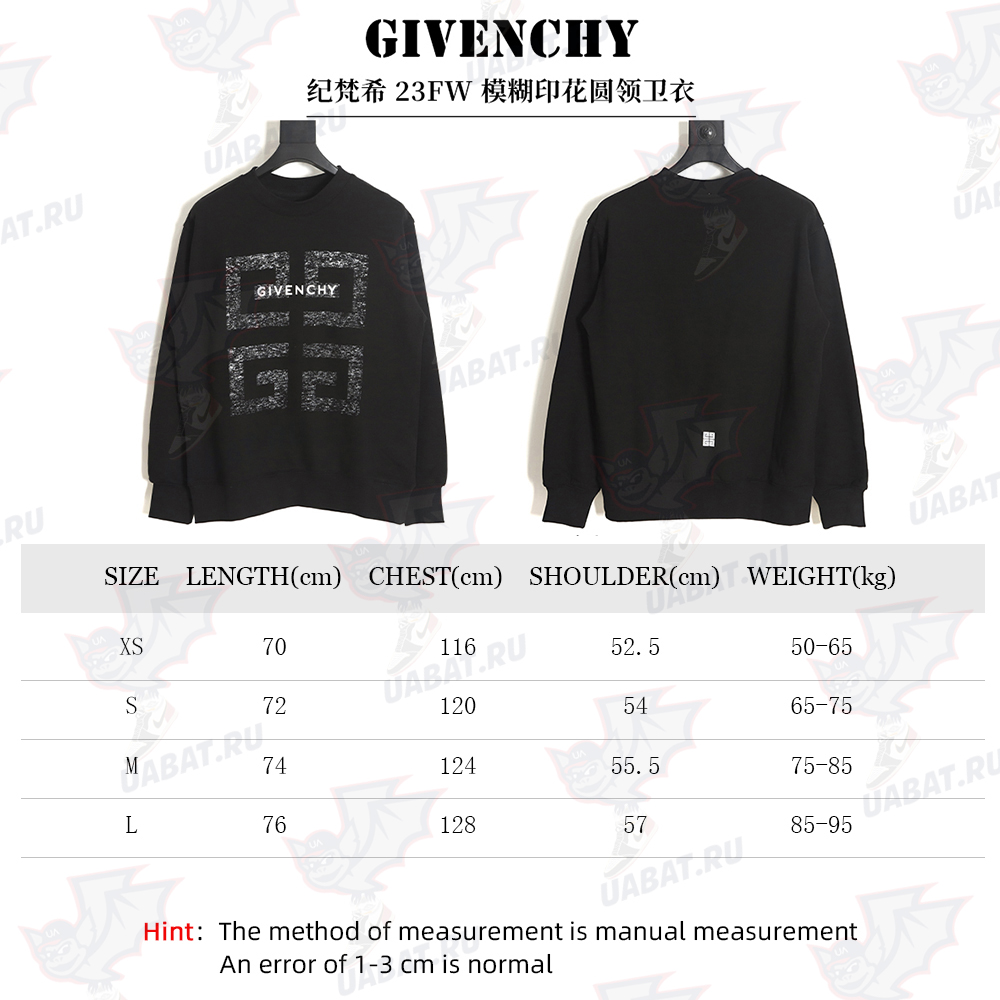 Givenchy 23FW fuzzy print crewneck sweatshirt