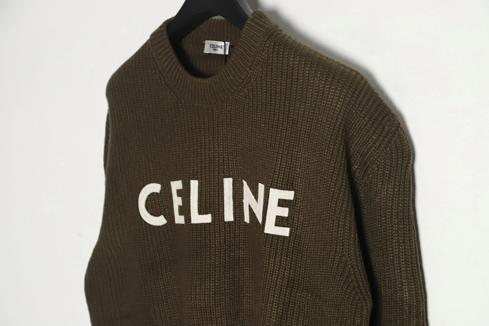 Ce**e 23fw letter logo crew neck sweater