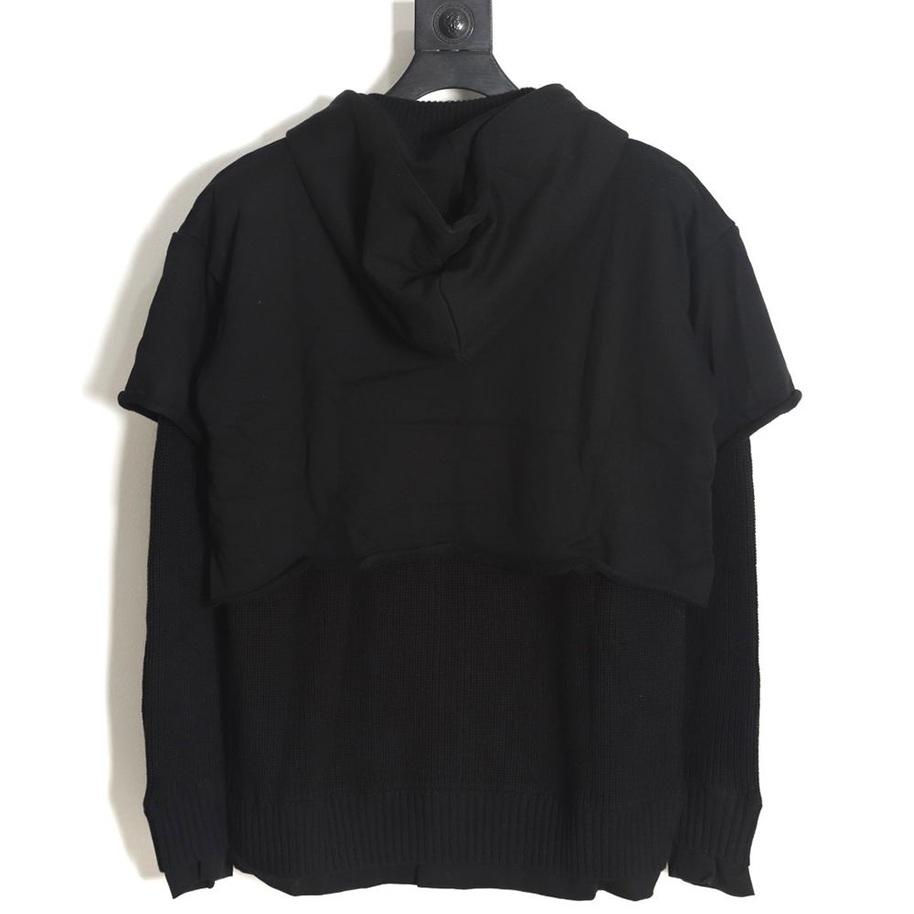 Givenchy heavy-tech knitted sweater patchwork jacket