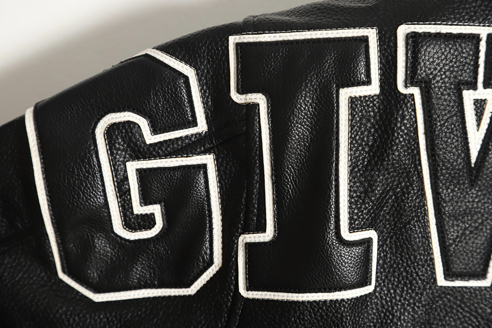 Givenchy 23FW patchwork leather baseball jacket
