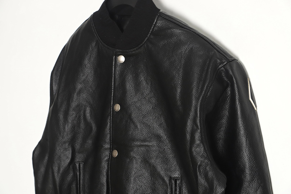 Givenchy 23FW patchwork leather baseball jacket