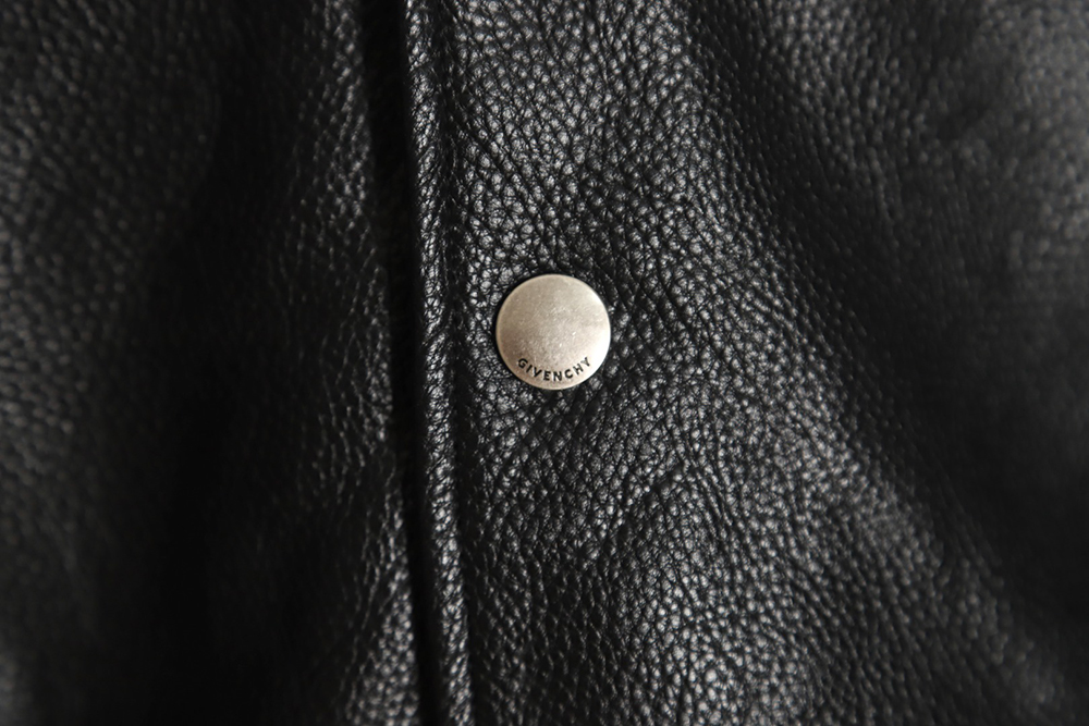 Givenchy 23FW patchwork leather baseball jacket