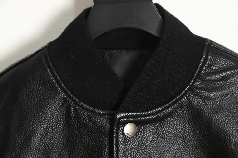 Givenchy 23FW patchwork leather baseball jacket