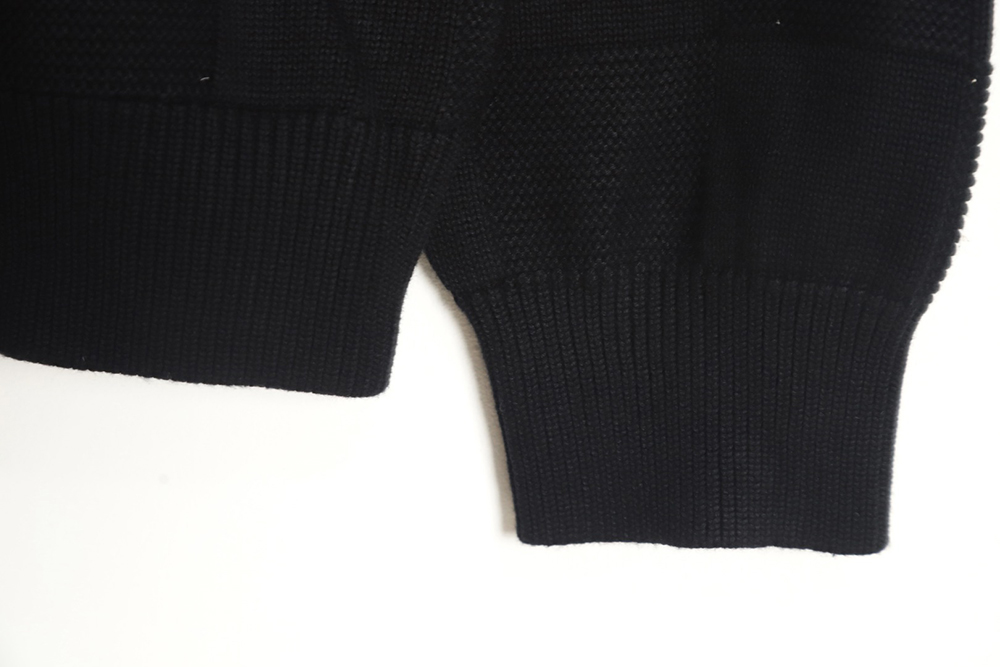 l0*is V*t0n 22ss chest pin checkerboard knitted sweater