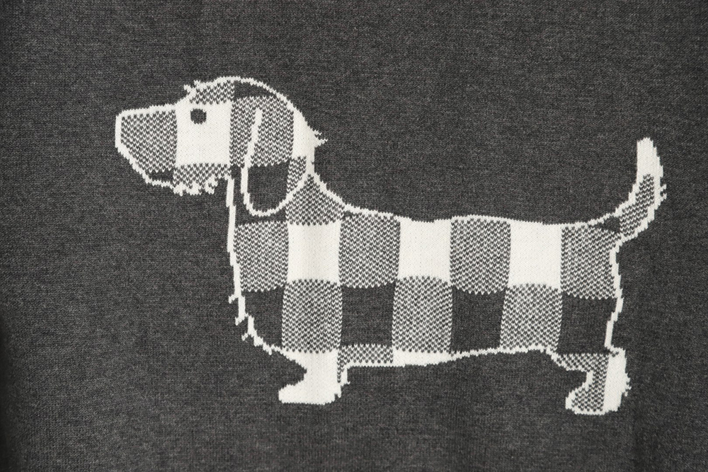 Thom Browne 23FW plaid dachshund cardigan sweater