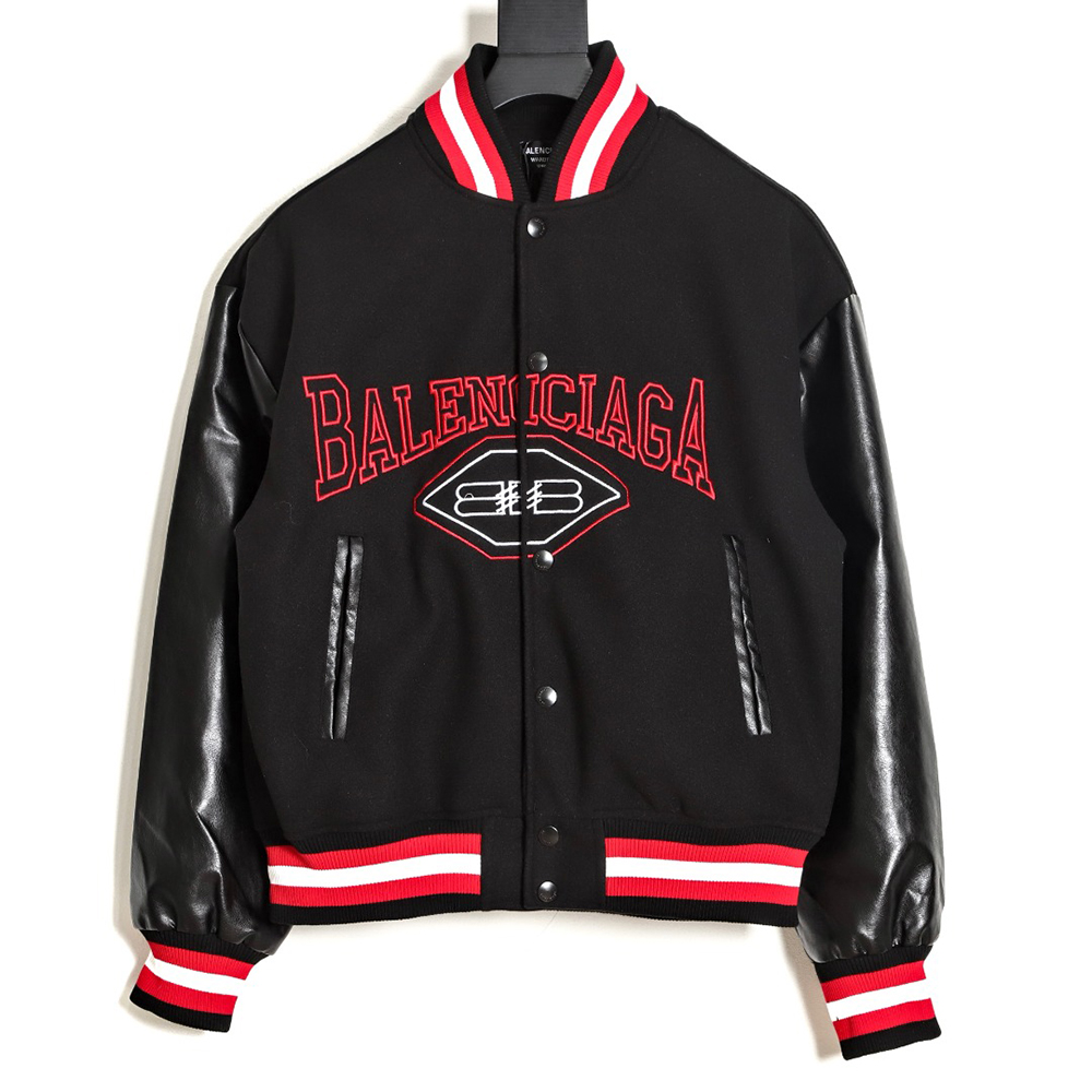 Ba*len*cia*ga letterlock embroidered baseball jersey