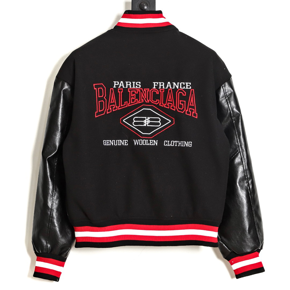 Ba*len*cia*ga letterlock embroidered baseball jersey