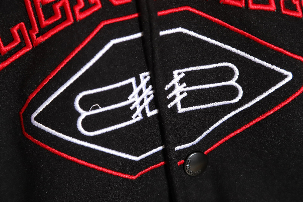 Ba*len*cia*ga letterlock embroidered baseball jersey