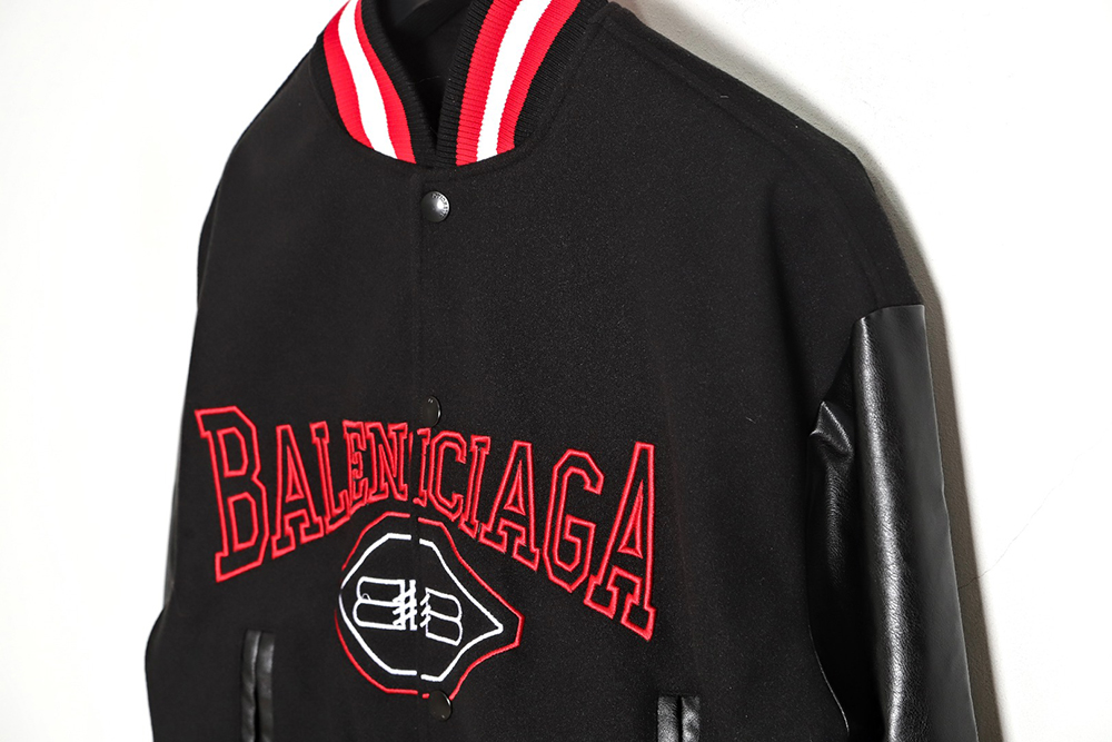 Ba*len*cia*ga letterlock embroidered baseball jersey