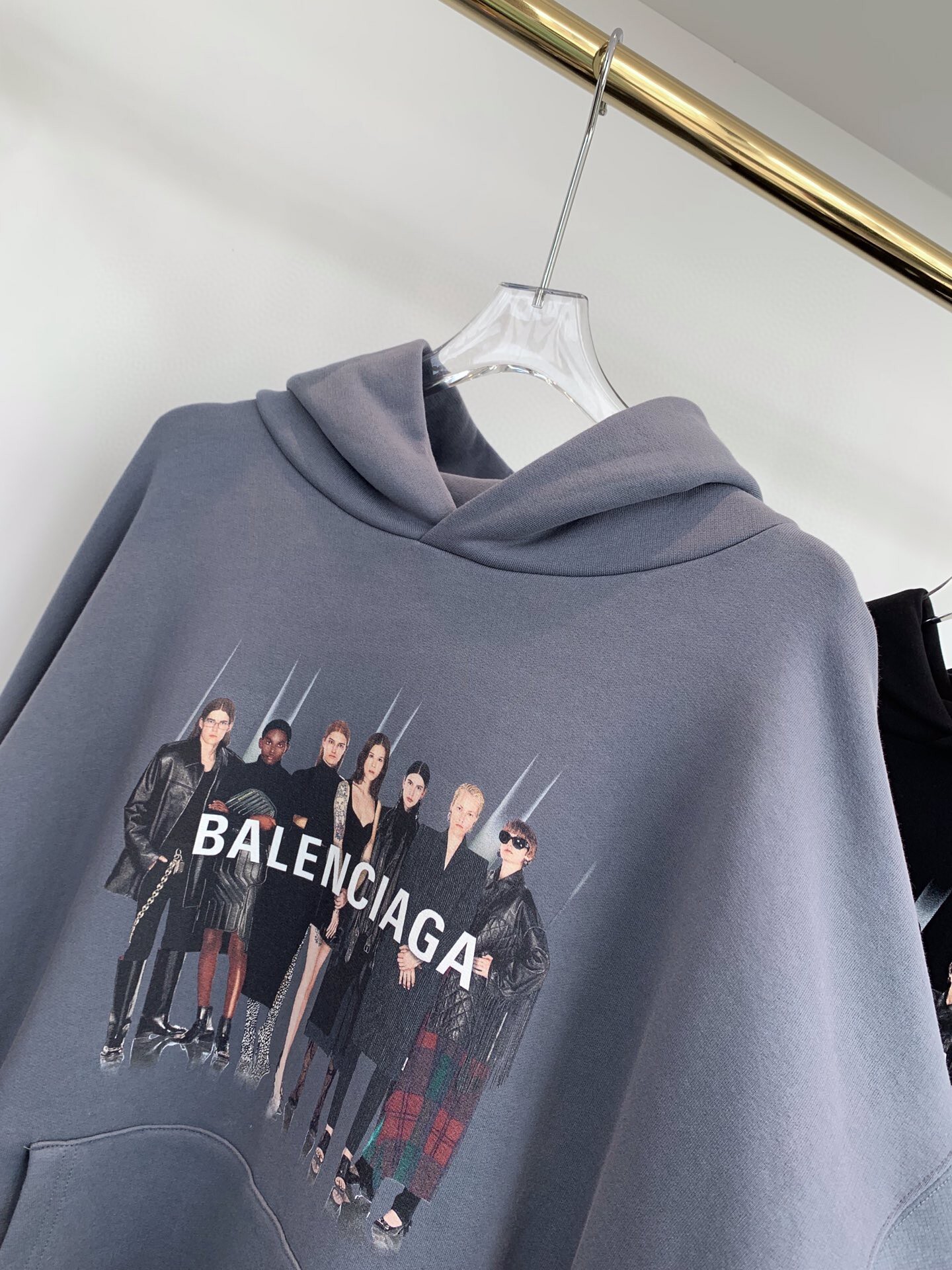 Ba*len*cia*ga portrait print hooded sweatshirt