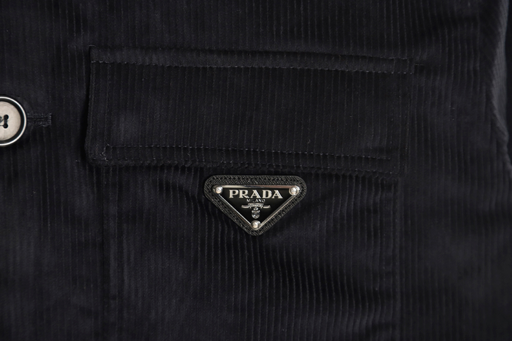 Pra*a 23fw pocket corduroy long-sleeved shirt jacket navy blue