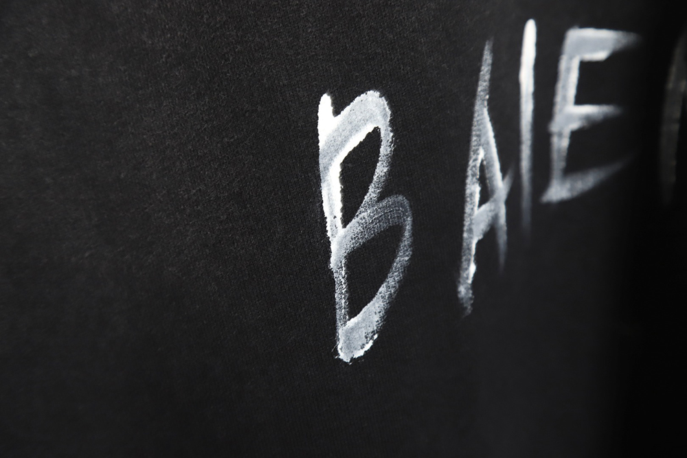 Ba*len*cia*ga gradient washed destroyed hand-painted cursive lettering crew neck sweatshirt