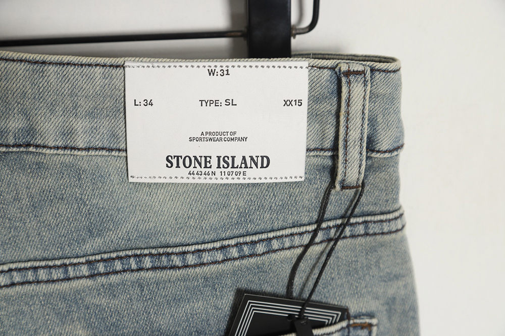 Stone island back logo denim trousers
