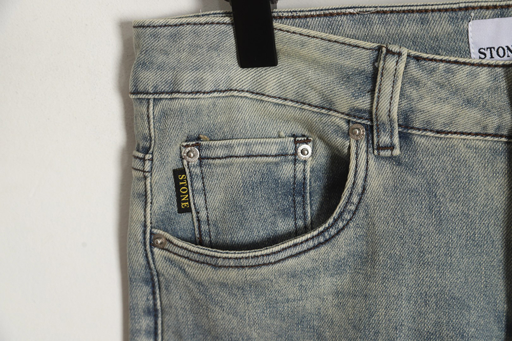 Stone island back logo denim trousers