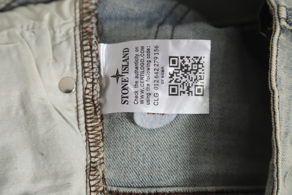 Stone island back logo denim trousers